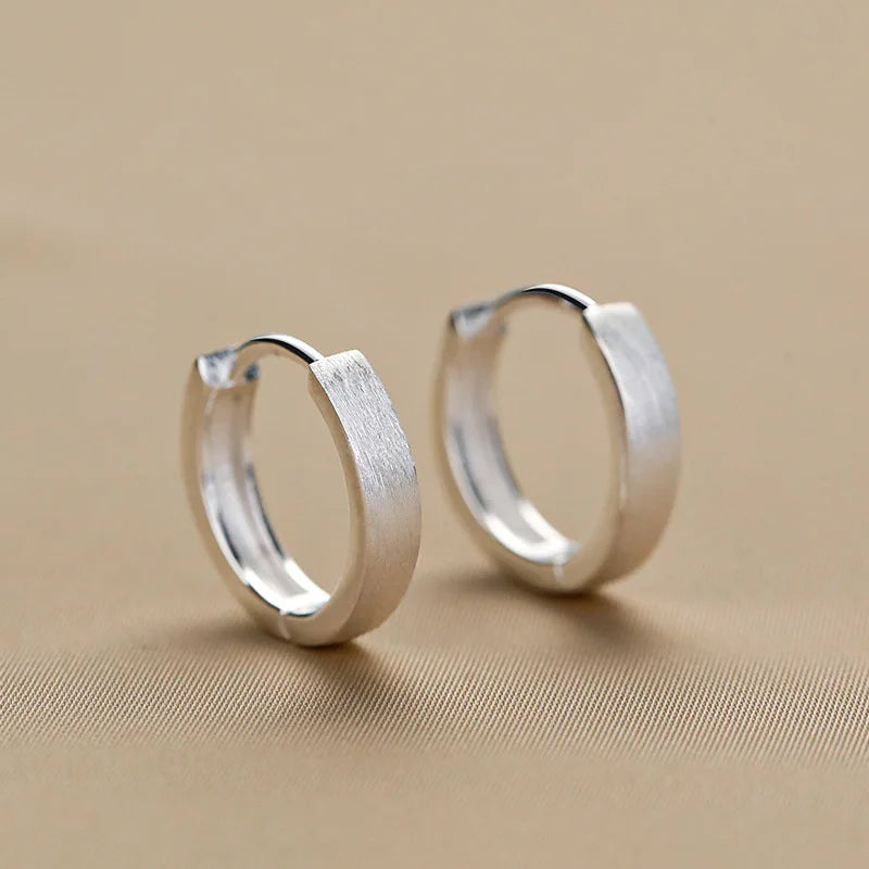 New 925 Sterling Silver Round Earrings Cool Charm Simple Style Earrings Beautiful Jew lifestyle view