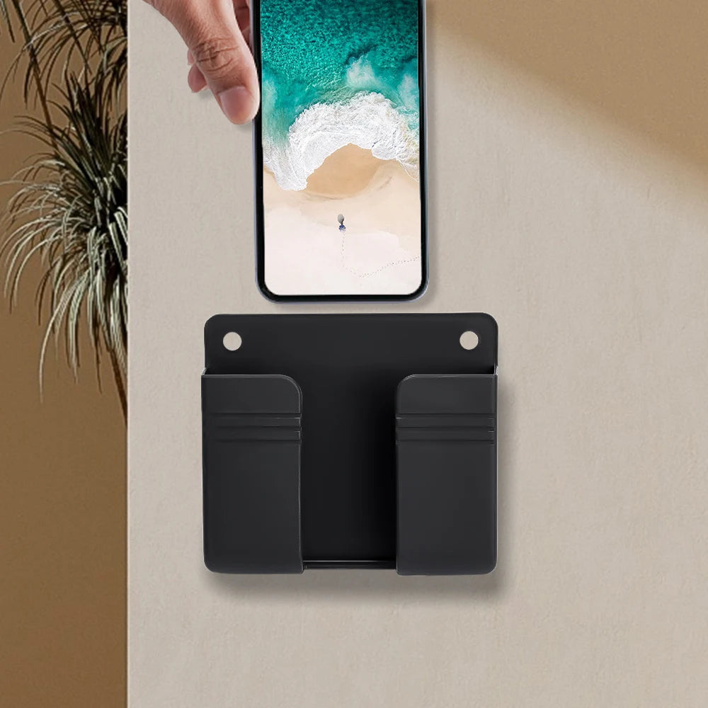 1-4pcs Wall Mounted Storage Box Multifunction Punch Free Organizer TV Remote Control D close-up view
