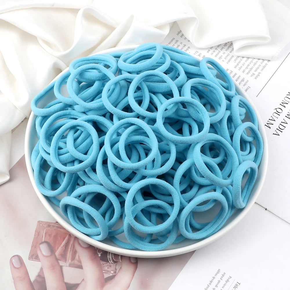 51 Colors Basic Elastic Hair Band for Girls 20/30/50PCS 4cm Simple Solid Color Head additional angle