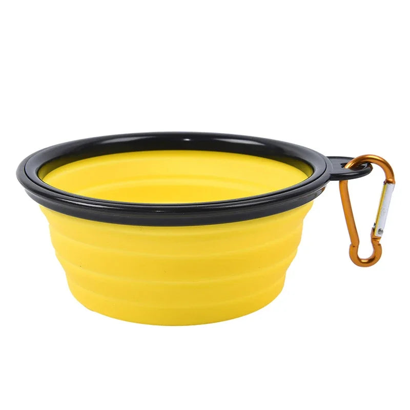 Collapsible Pet Silicone Dog Bowl | Portable Travel Food and Water Bowl with Carabi additional angle