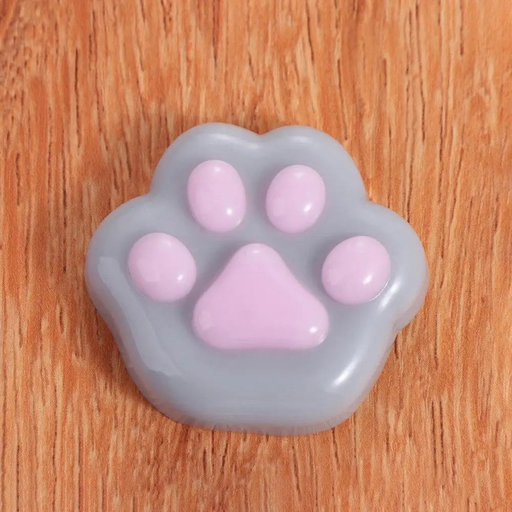 Mini Cat Paw Squeeze Toy Silicone Pinch Decompression Toy Plush TPR Fidget Sensory Toy close-up view