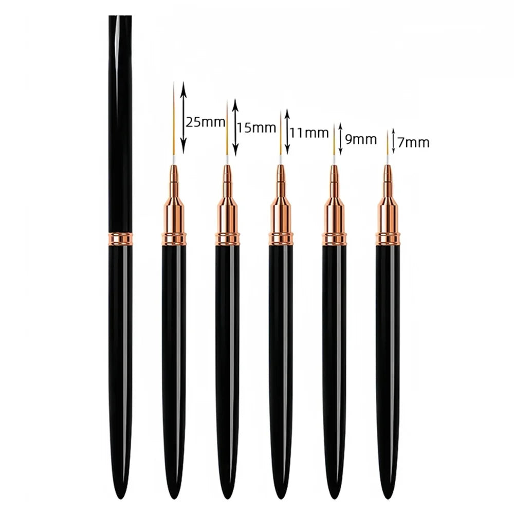 Nail Brush Pen 5pcs/set Nail Art Liner Brushes Set Elongated Striping Drawing Profe additional angle