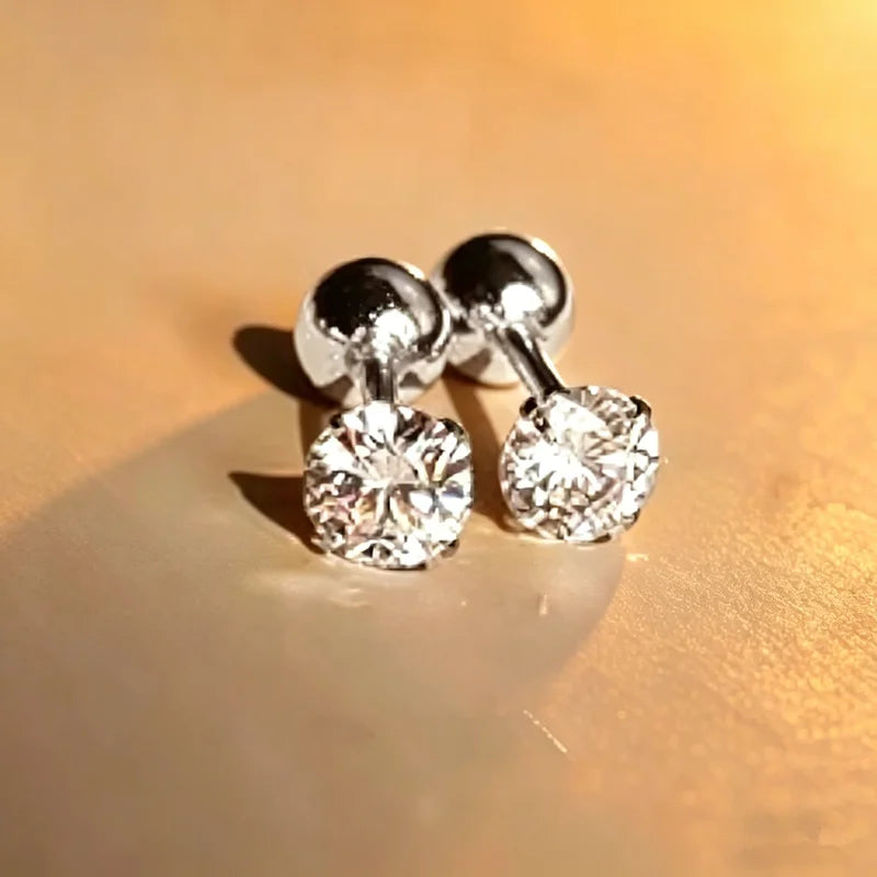 Heart Stud Earrings | Screw Back Cartilage Earrings for Women