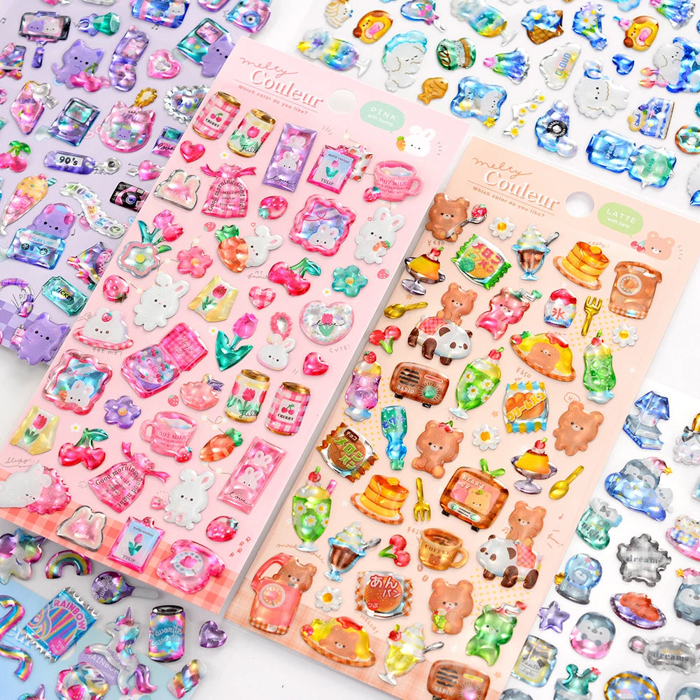 Colorful Cartoon Candy Stickers for Scrapbooking | DIY Journal Decoration Set