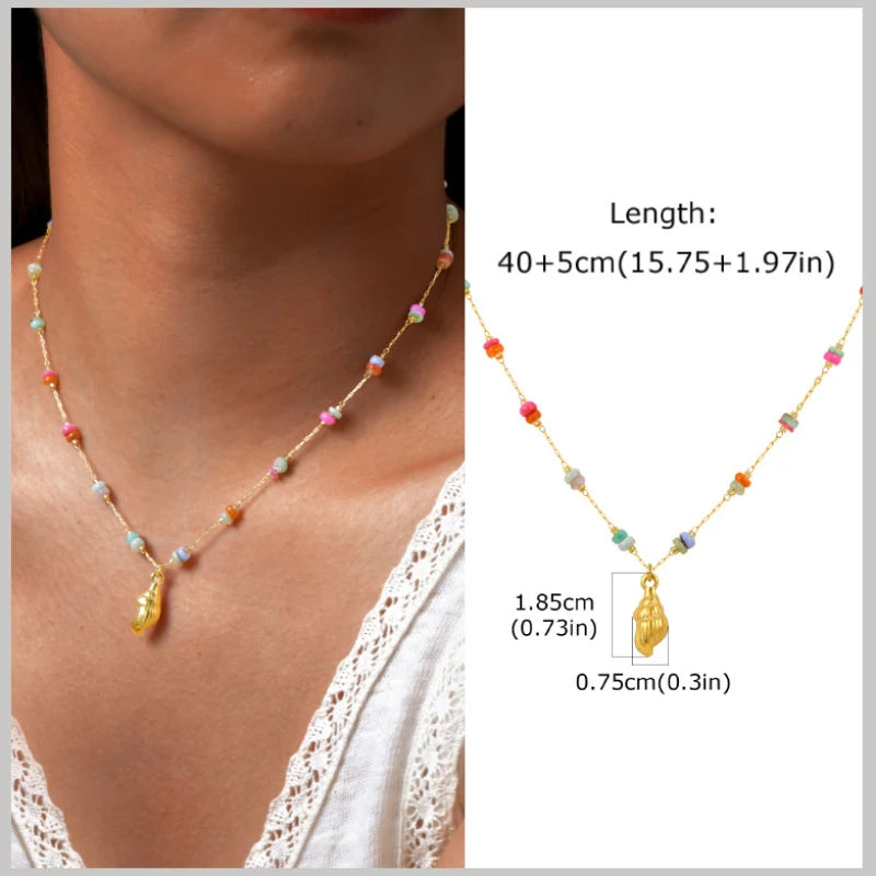 18k Gold Plated Pearl Shell Starfish Necklace | Summer Beach Jewelry for Women lifestyle view