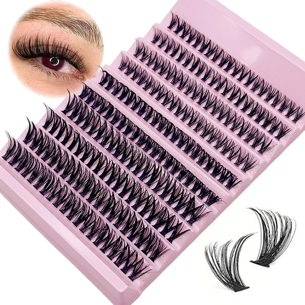 Individual Lashes 8-16mm 200pcs Cluster Lashes Natural Look Mixed Tray DIY Eyelash Extension Volume