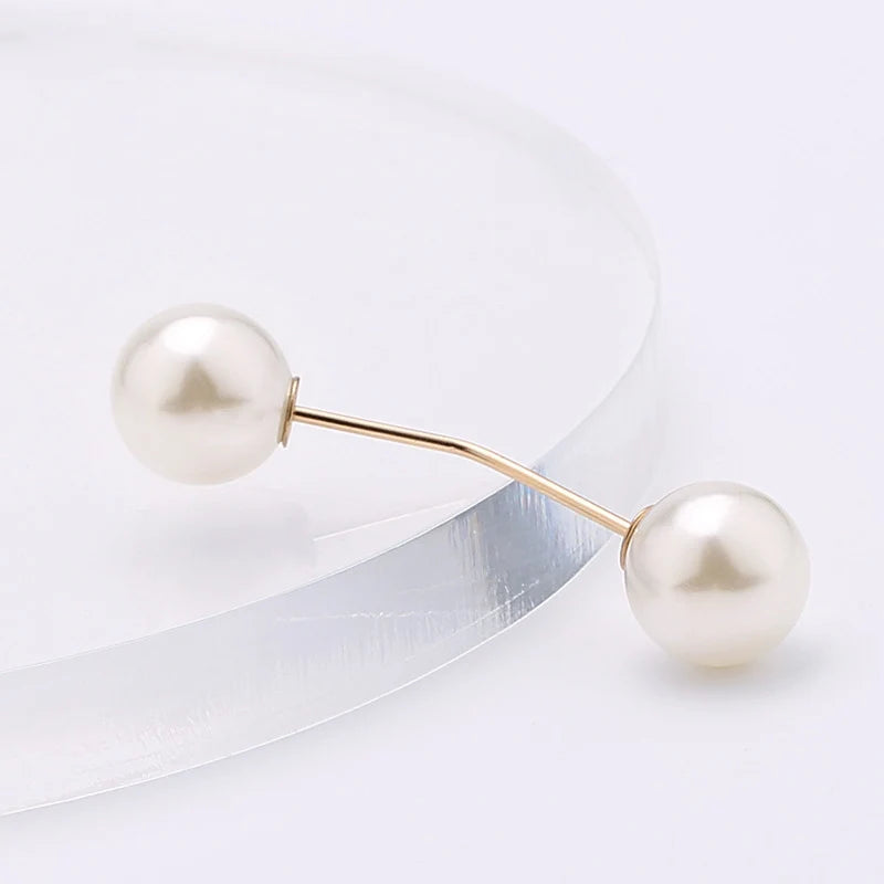Pearl Brooch Pin For Women Scarf Double Pearl Fixed Safety Pin Accessories Clothes Buckle Clips Multifunction Brooch Clips Lapel