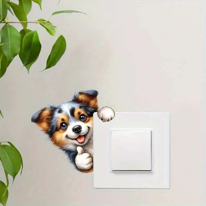 Cute Puppy Stickers for Room Decor | Removable Wall Decals detail view