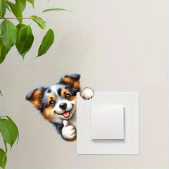 Cute Puppy Stickers for Room Decor | Removable Wall Decals detail view