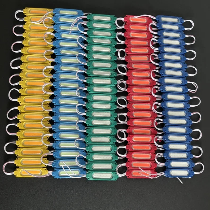 Wholesale 10PCS/lot 12V Multicolour Led Modules COB Light Backlight Shop Banner Waterpro detail view