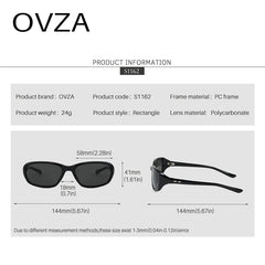 OVZA Rectangle Sunglasses for Women | UV400 Retro Fashion Shades close-up view