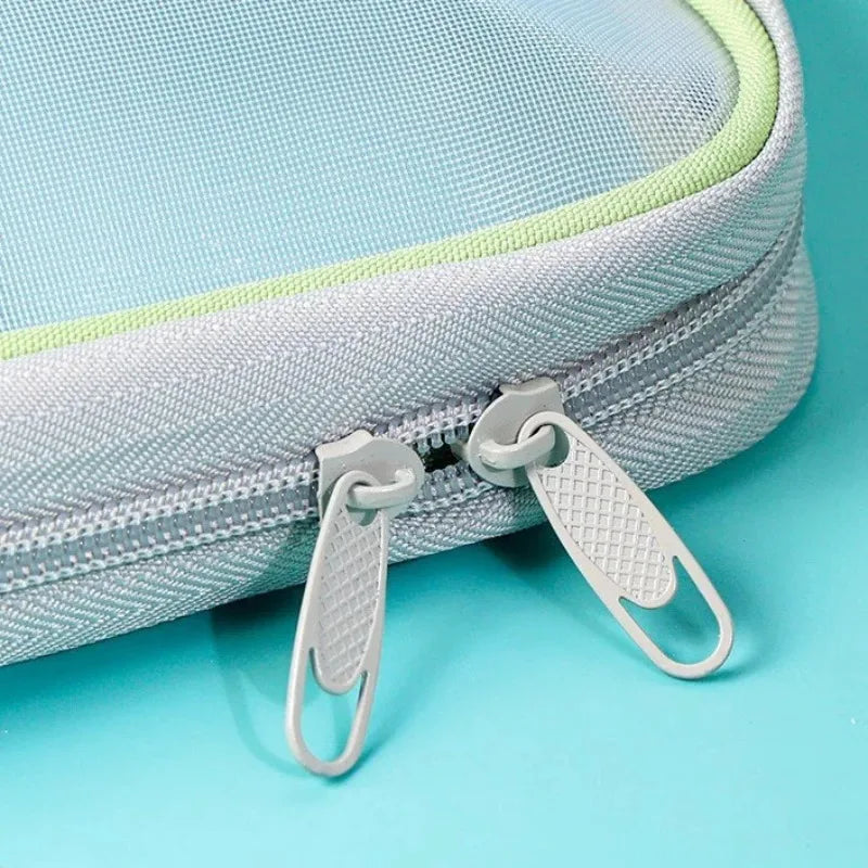 Stationery Storage Bag Double-layer Mesh Zipper Bag Large Capacity Organizer Folders School Office
