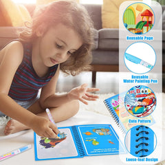 Magic Water Painting Book with Refillable Water Pen Watercolor Painting Magic Book Senso detail view