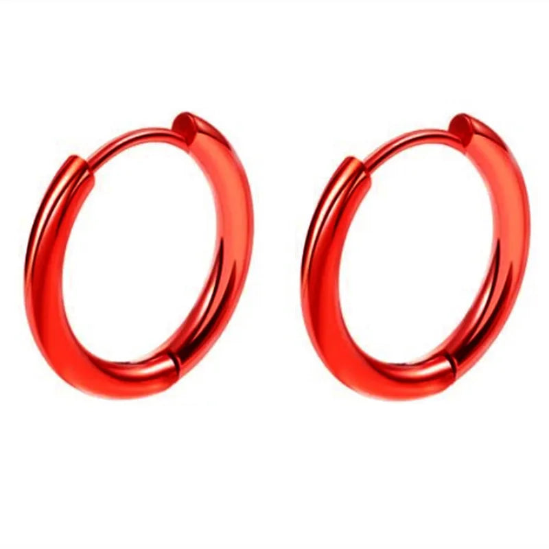 Stainless Steel Huggie Hoop Earrings | Unisex Cartilage Helix Tragus Jewelry additional angle