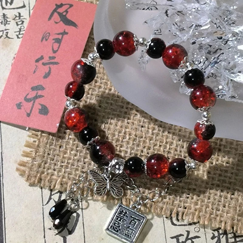 Tian Guan Ci Fu Bracelet | Heaven Official's Blessing Butterfly Pendant Beaded Bang additional angle