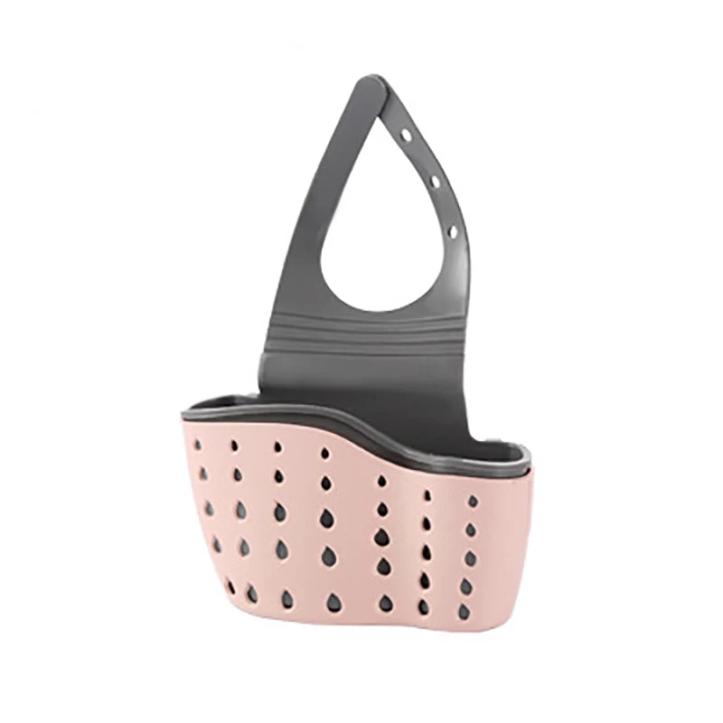 Kitchen Sink Holder Hanging Drain Basket | Adjustable Soap Sponge Shelf Organizer lifestyle view