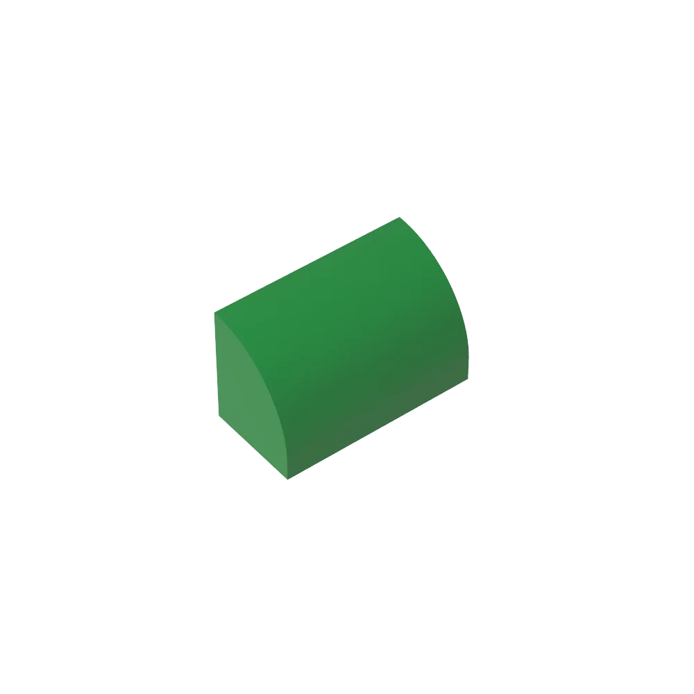 Gobricks GDS-M063 Curved Brick 1 x 2 x 1 No Studs | Compatible Building Block detail view