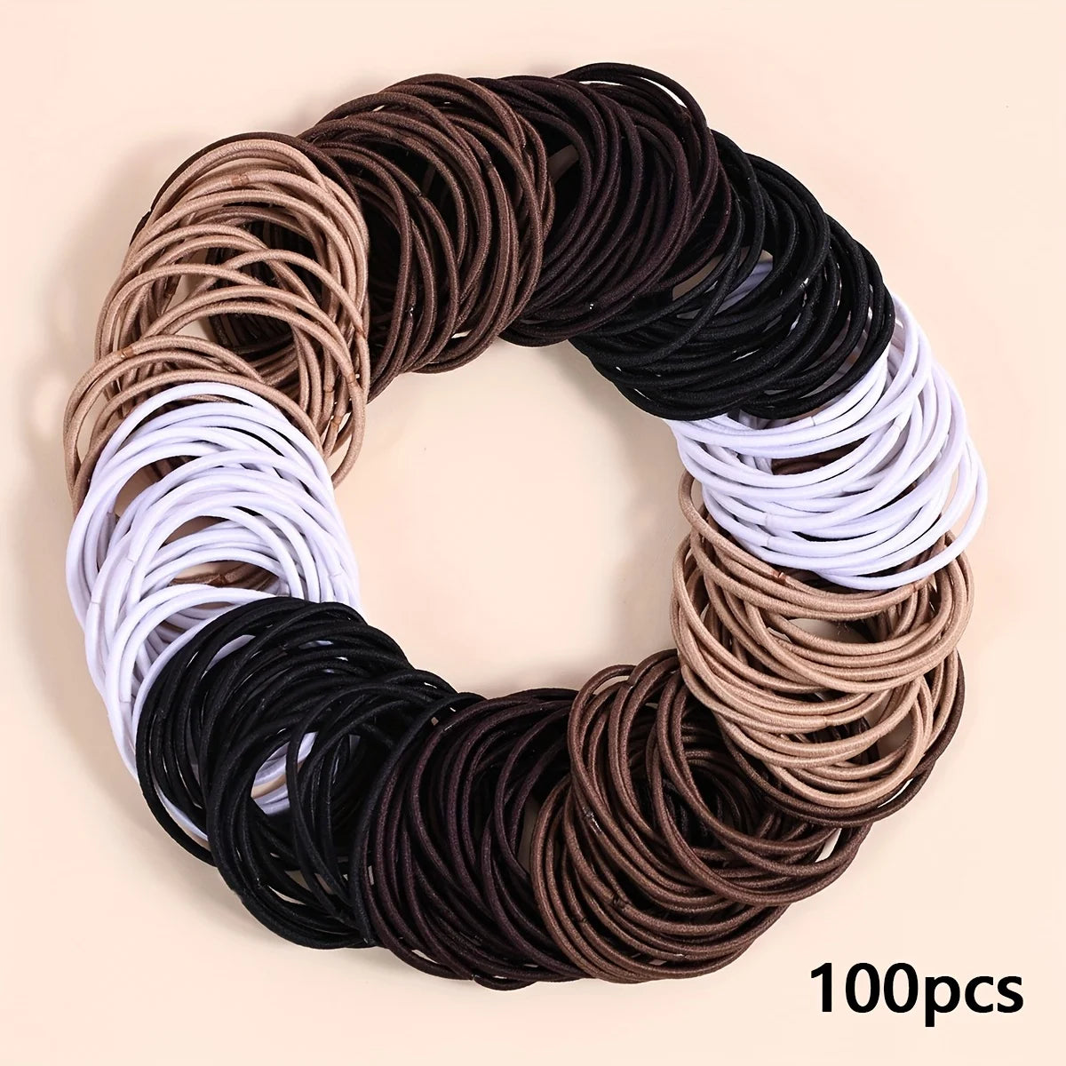 100PCS/Set Hair Ties Elastic Rubber Bands for Women Men Thin Hair Rubber Bands Ponyta lifestyle view