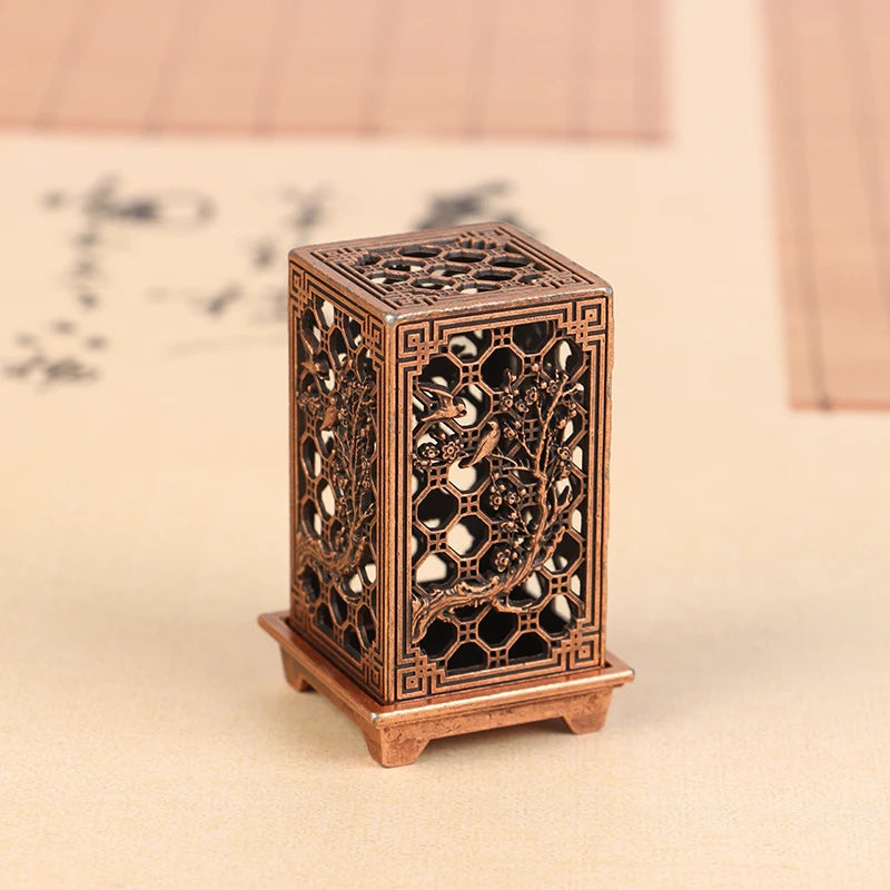 Square Vertical Incense Burner | Small Xiangyun Alloy Holder for Indoor Aromatherapy lifestyle view