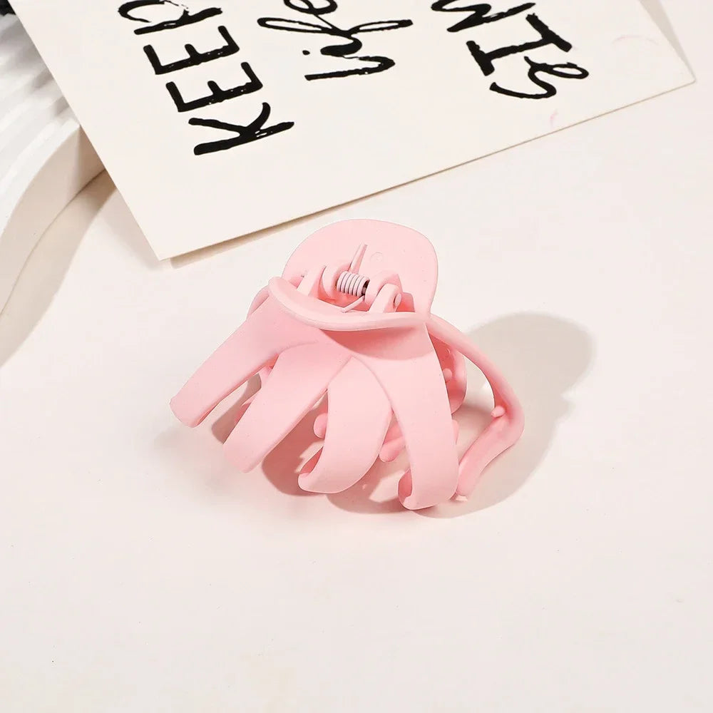 Frosted Octopus Hair Claw Solid Color Ponytail Clip Korean Simple Women Girls Non-Slip Shark Claw Irregular Hair Accessories