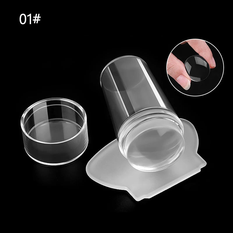 Nails Art Stamping Plates Kit French Manicure Design Plate Stamp Polish Stencil Templa close-up view