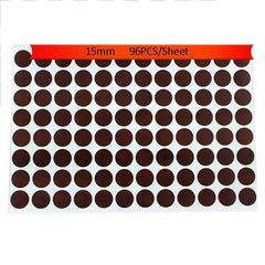 96Pcs 15mm Wood Furniture Screw Cap Covers | Self-Adhesive Hole Stickers for Desk Cab alternate view