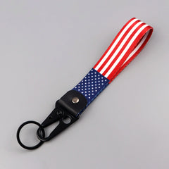 World Flag Car Keychain | Metal Key Ring for Men Women Motorcycle Lanyard close-up view