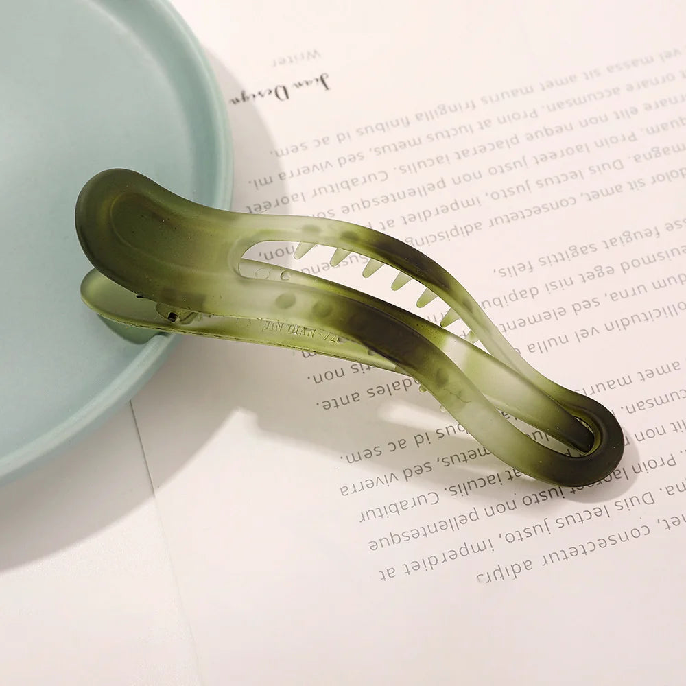 New Acrylic Matte Duckbill Hair Claws Barrettes Bow Solid Color Hair Clips Hair Acces alternate view