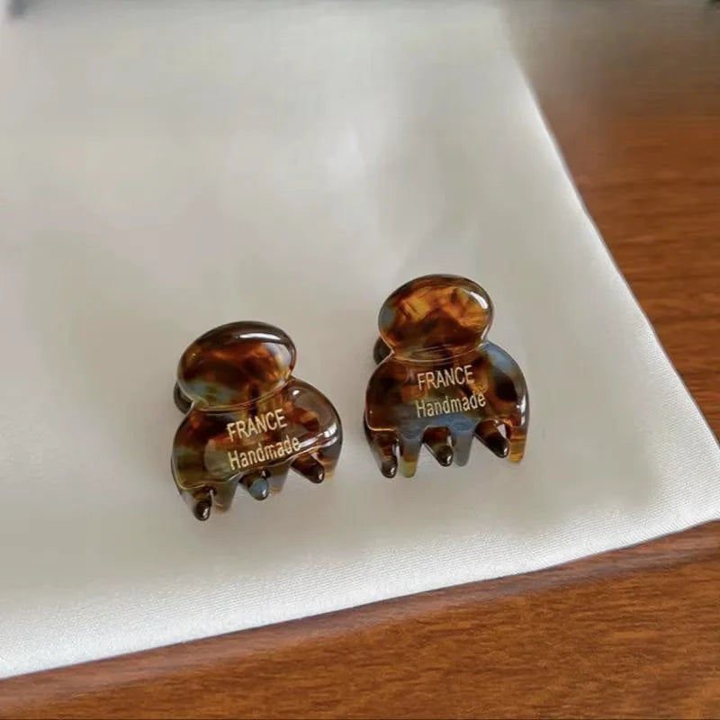 Mini 2cm Acetate Small Hair Claw Side Pins 2Pcs/Set Acetate Hair Crabs for Girls Cute alternate view