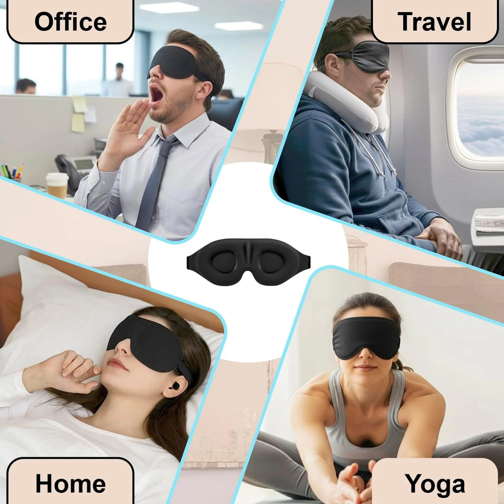 3D Sleep Mask with Zero Eye Pressure | Light Blocking Travel Eye Mask lifestyle view