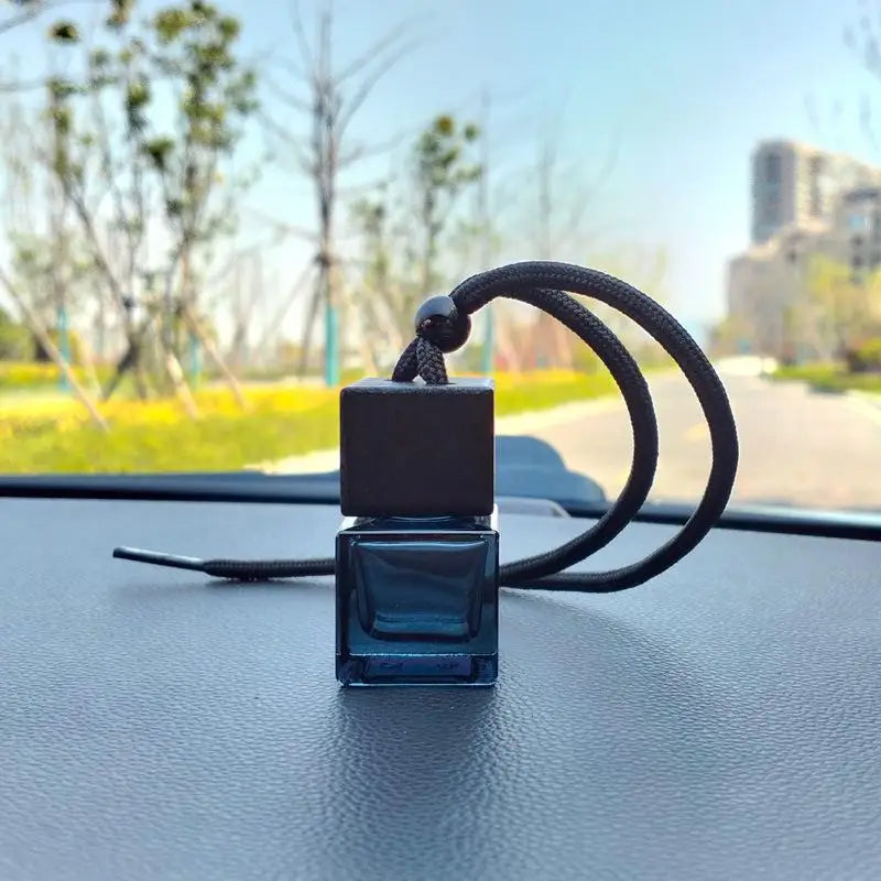 Square Glass Car Essential Oil Diffuser Pendant additional angle