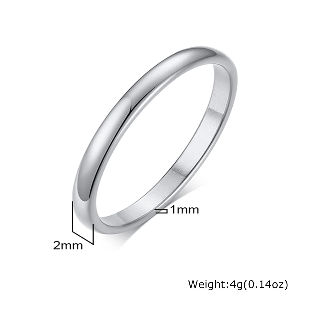 Gold Tone Stainless Steel Wedding Band Ring | Unisex Engagement Ring alternate view