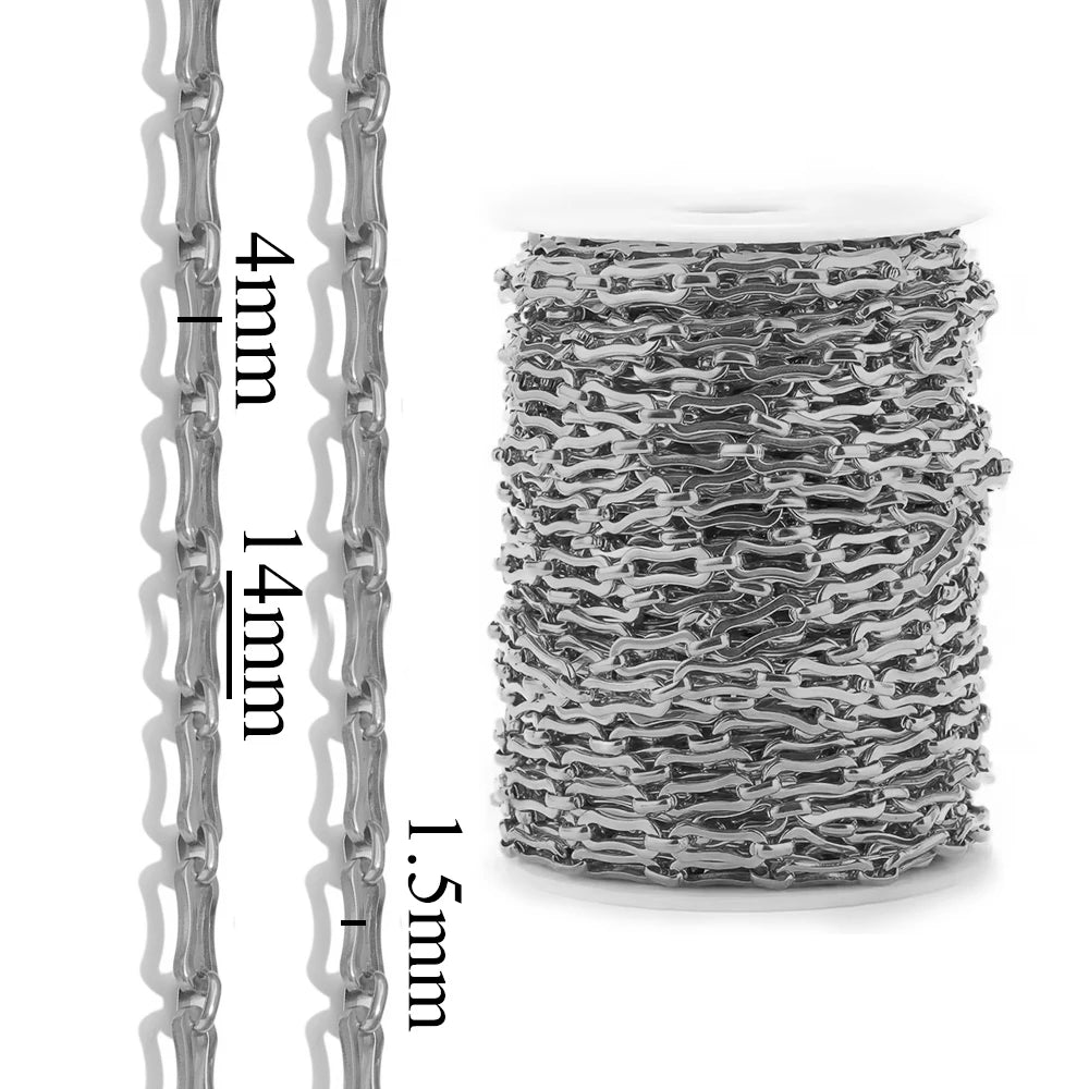 1 Meter Stainless Steel Chain Gold Silver DIY Jewelry Making Chain Necklace Bracelet alternate view