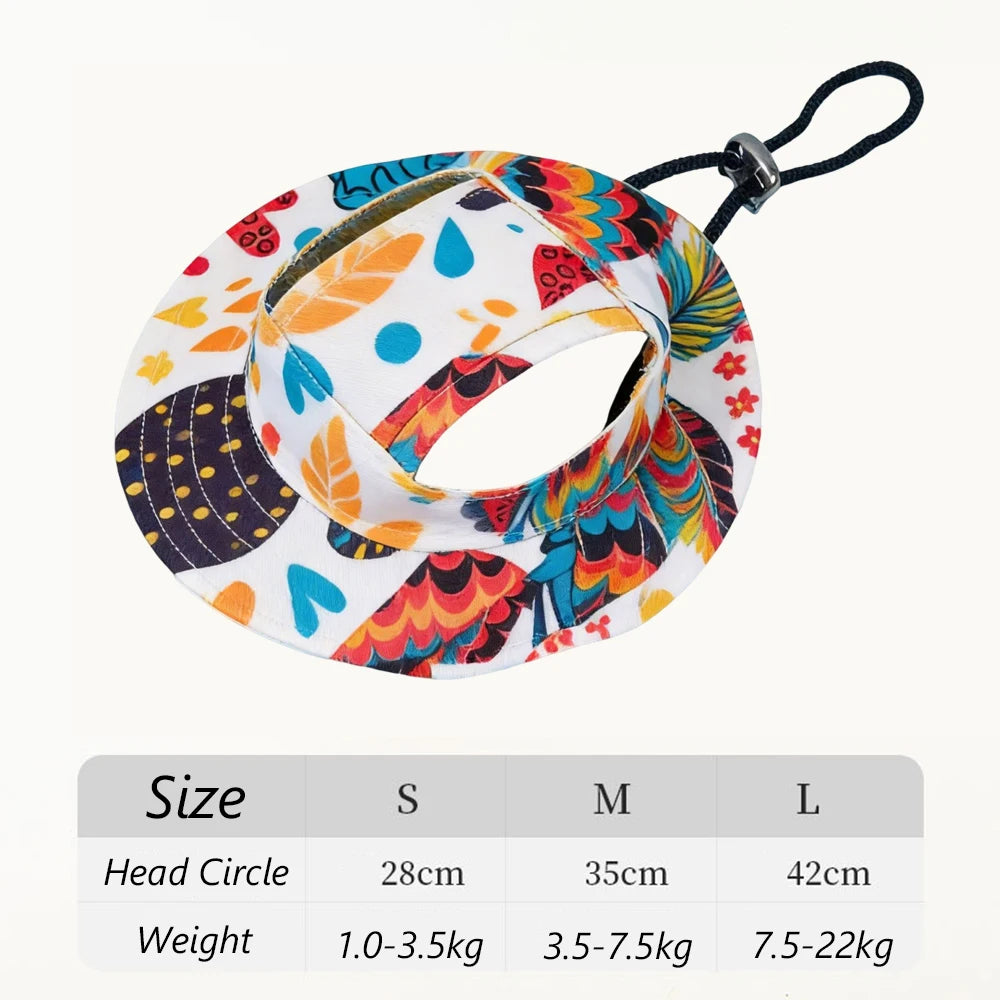 Cute Print Dog Hat for Small Medium Dogs | Adjustable Pet Cap for Pug Corgi Dachshund lifestyle view