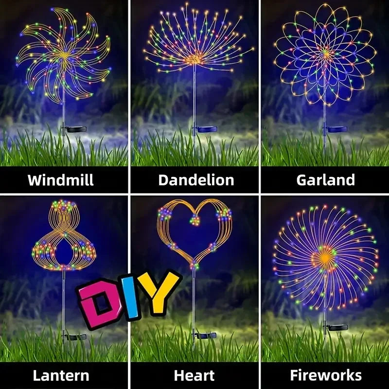 Fireworks Lights Outdoor Waterproof Solar Garden Lights 8 Lighting Modes alternate view