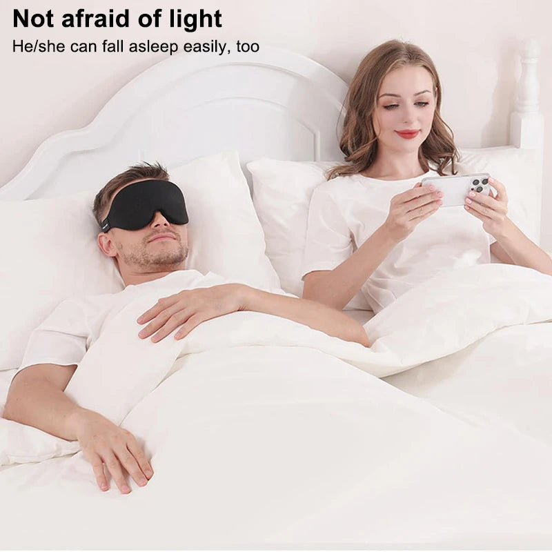 3D Sleep Mask for Light Blocking | Contoured Eye Cover with Soft Padding lifestyle view
