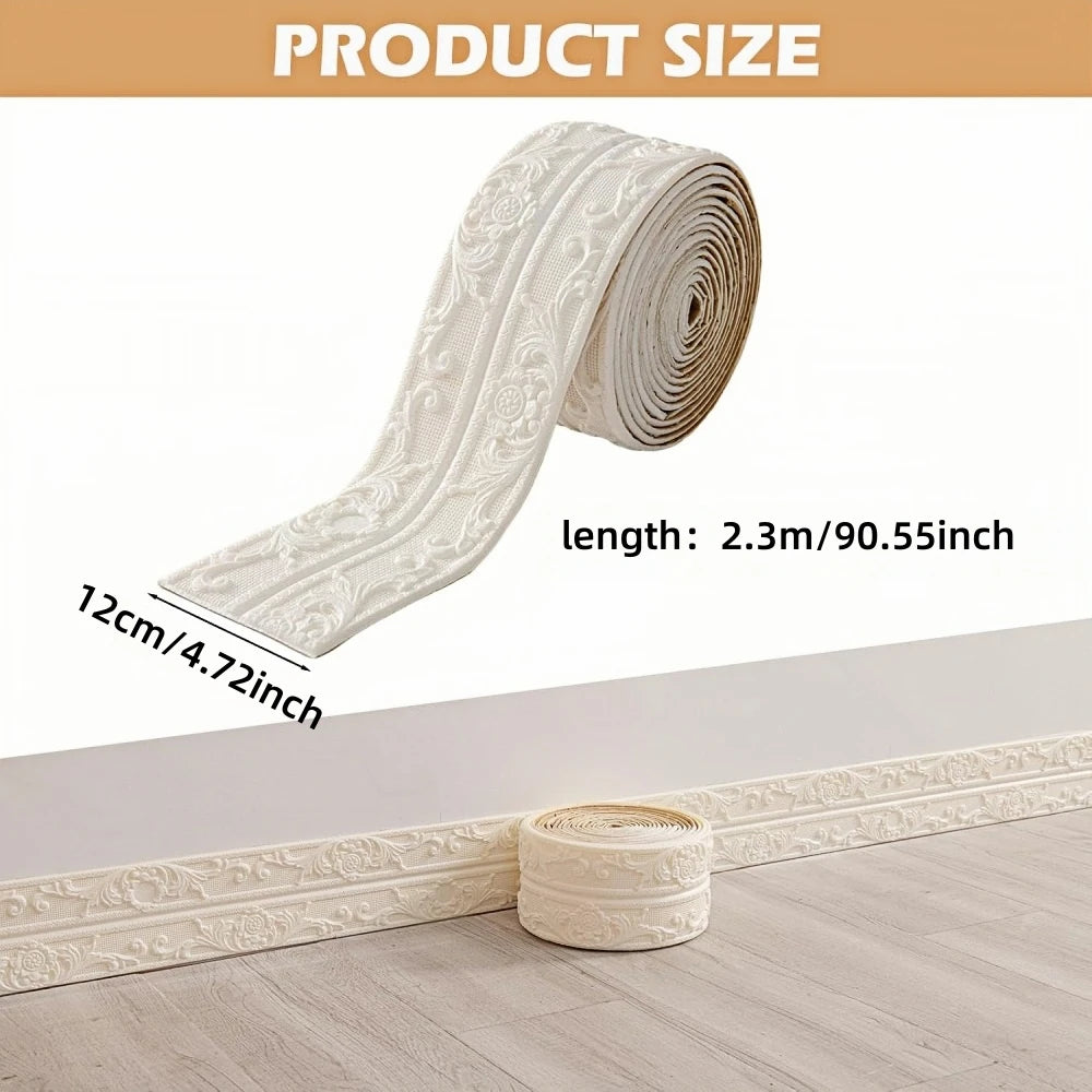 Self-Adhesive Wall Sticker | 2.3m x 12cm PVC Decorative Ceiling Corner Line alternate view