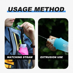 Sport Water Bottle TPU Folding Soft Flask Drink Portable Water Bottle High Flow Runni alternate view