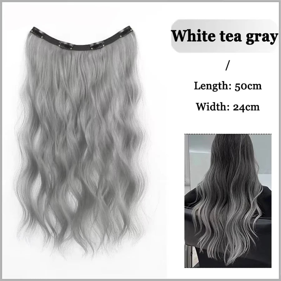 Synthetic Long Straight Clip In Hair Extension | 4 Clips Hidden Hair Piece Wig detail view