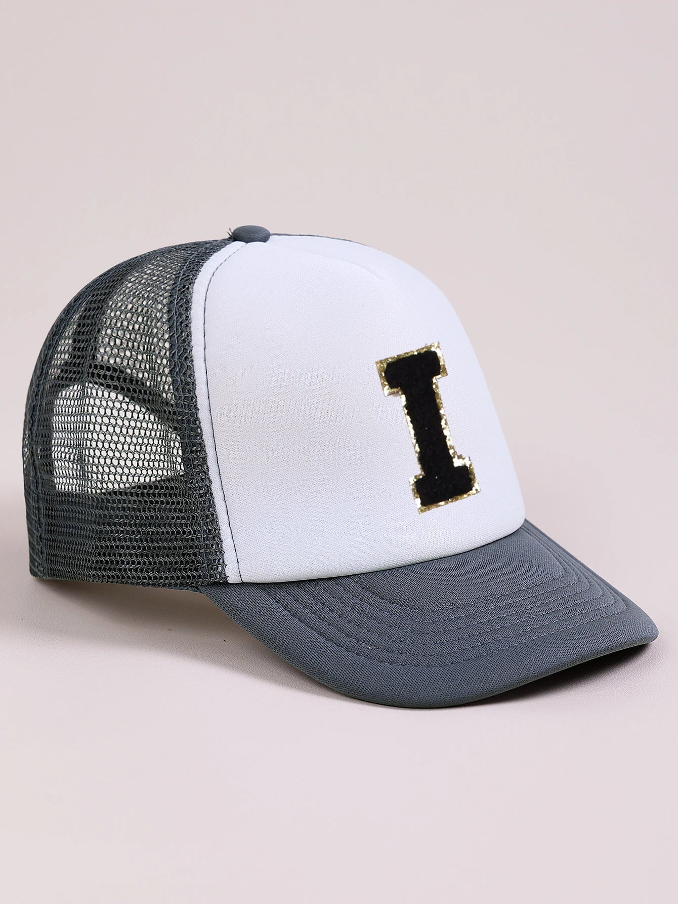 1pc Gray Hat With 26-Letter Pattern | Kids Baseball Cap for Boys and Girls lifestyle view