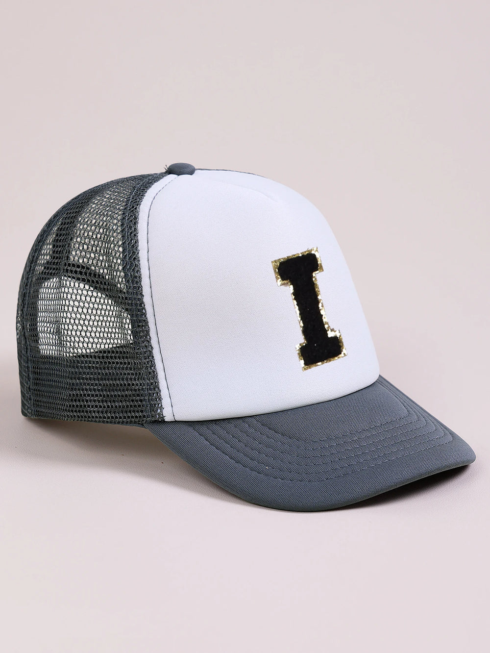 1pc Gray Hat With 26-Letter Pattern | Kids Baseball Cap for Boys and Girls lifestyle view