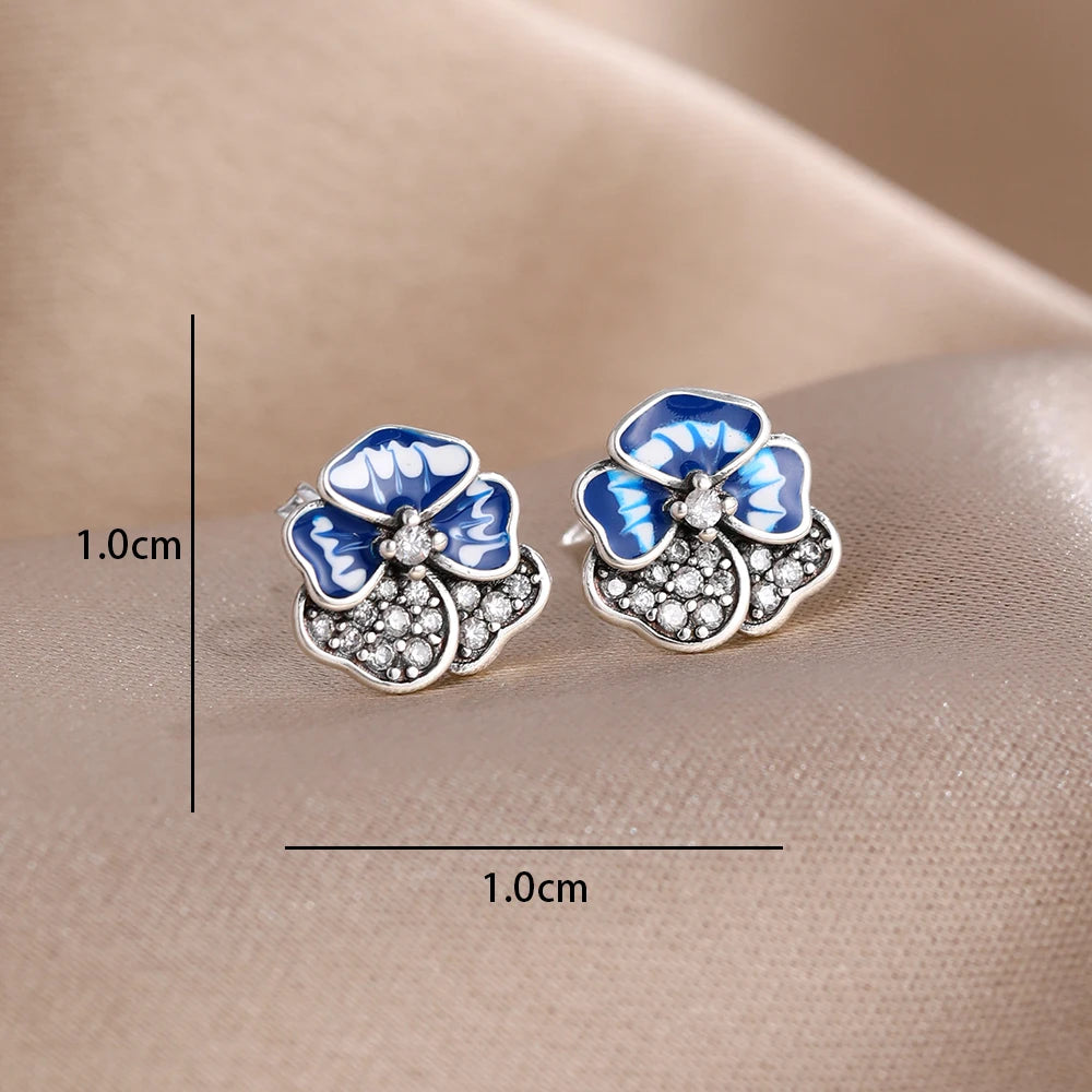 2026 New Hot Sale Blue Zircon Earrings for Women with European and American Style Fas alternate view