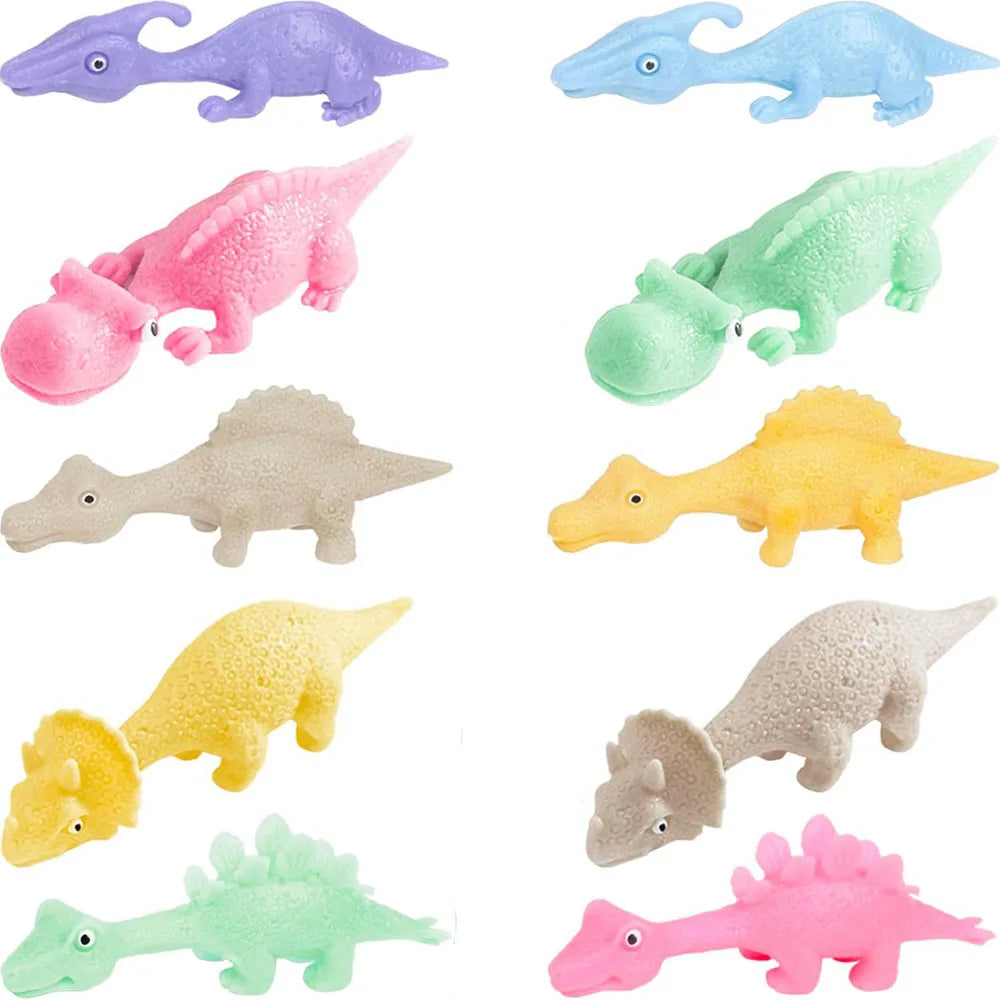 Sticky Squishy Rubber Flying Dinosaur Stress Relief Toys | 10-Pack Party Favors alternate view