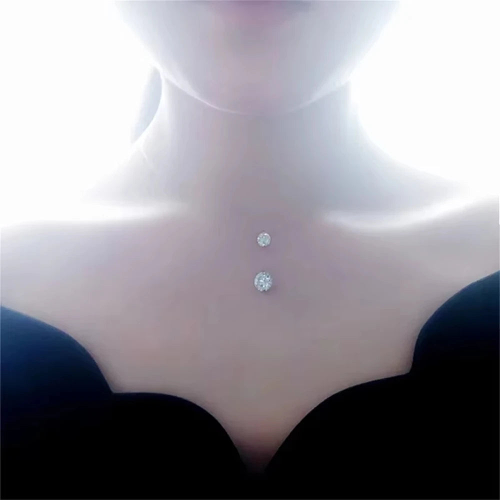 1ct Moissanite Diamond S925 Sterling Silver Invisible Transparent Fishing Line Clavic lifestyle view