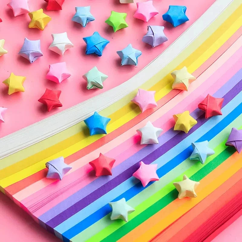 540 Sheets Origami Star Paper Strips | Colorful Lucky Star Folding Paper for DIY Craf alternate view