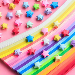 540 Sheets Origami Star Paper Strips | Colorful Lucky Star Folding Paper for DIY Craf alternate view