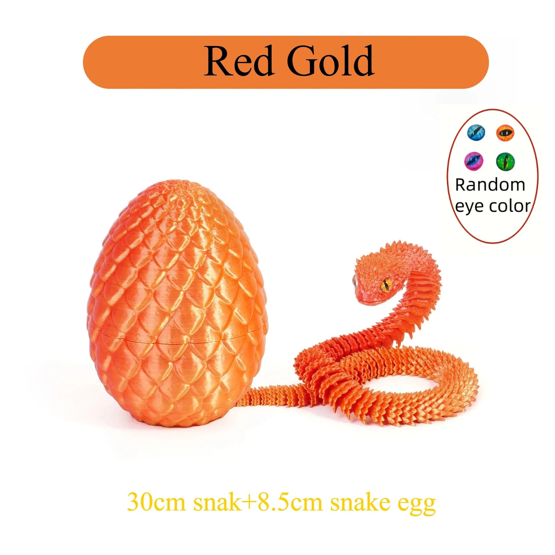 3D Printed Snake with Egg Joint Mobility Simulate Snake Ornament Desktop Home Anima additional angle