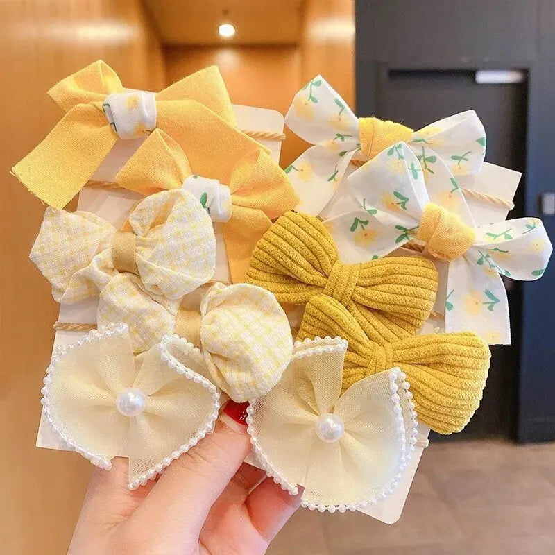10pcs Hair Accessories Girls Scrunchies Aesthetic Lacos De Cabelo Infantil Bands Kids close-up view