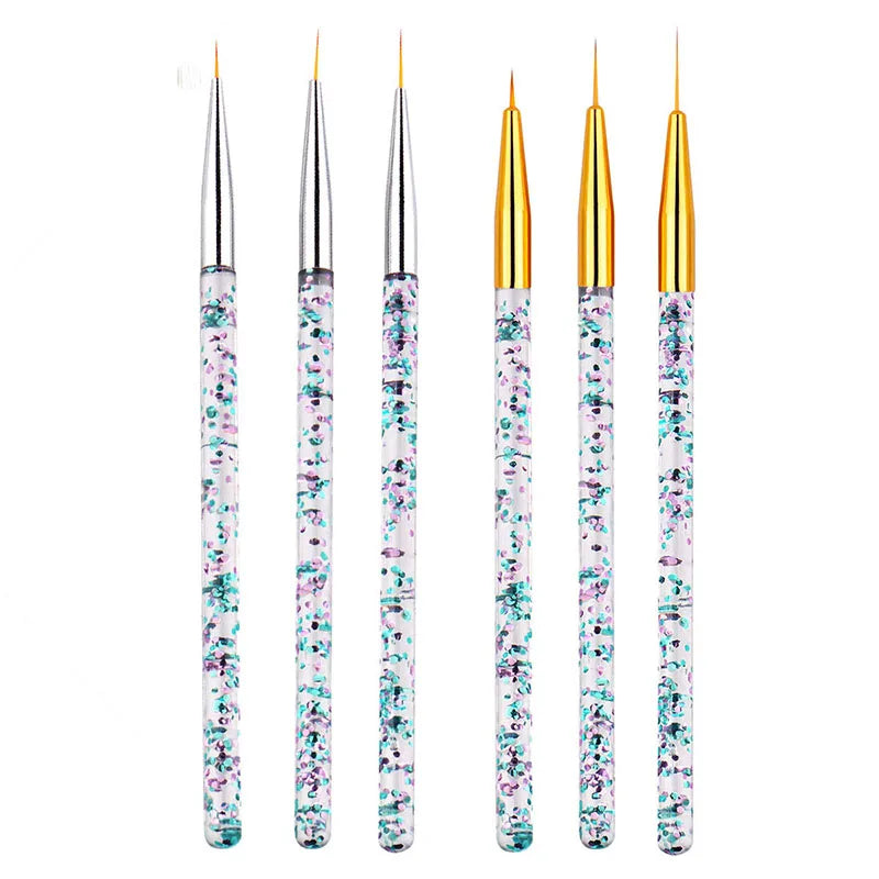 5/20Pcs Nail Art Brush Design Tip Painting Drawing Carving Dotting Pen FlatFan Liner Acr detail view