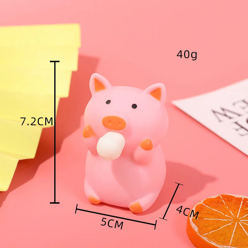 Piggy Capybara Fidget Squeeze Toy Cute Pig Squishy Toys Animal Spit Bubbles Stress Re alternate view